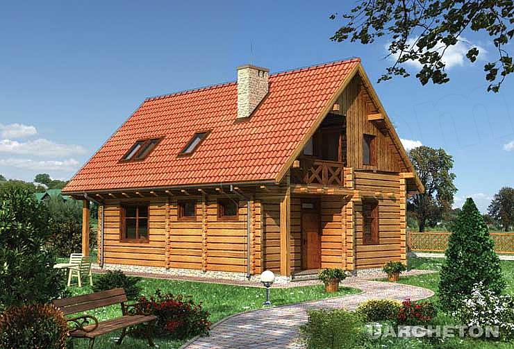 Projekt domu Ryś - bal drewniany