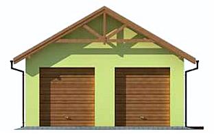 G200 garaż dwustanowiskowy z pomieszczeniem gospodarczym elewacja