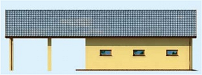 G209 garaż dwustanowiskowy z wiatą garażową elewacja