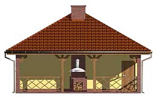 G122 garaż jednostanowiskowy z werandą elewacja