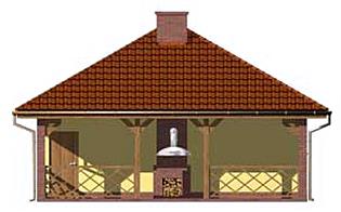 G122 garaż jednostanowiskowy z werandą elewacja