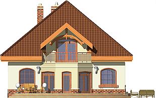 Dzierlatka z garażem 1-st. [A] elewacja