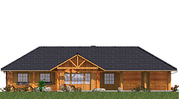 A-105 Dom bociania z bali elewacja