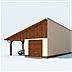 projekt domu G169 garaż z wiatą i pomieszczeniem gospodarczym