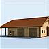 projekt domu G226 garaż trzystanowiskowy z pomieszczeniami gospodarczymi