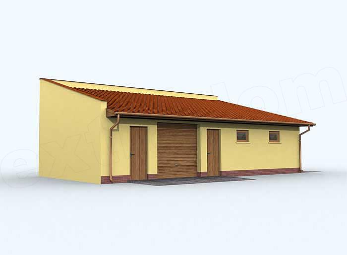 Projekt domu G128 garaż trzystanowiskowy