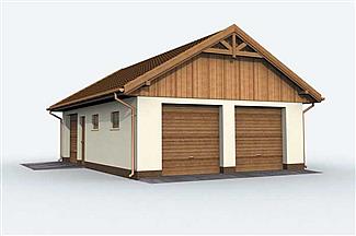 Projekt domu G130 garaż trzystanowiskowy