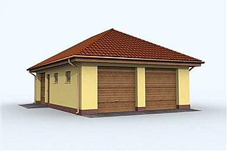Projekt domu G131 garaż dwustanowiskowy z pomieszczeniem gospodarczym