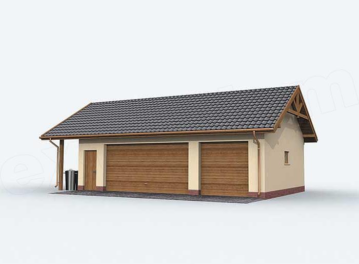 Projekt domu G156 garaż trzystanowiskowy z pomieszczeniem gospodarczym