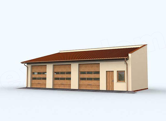 Projekt domu G160 garaż trzystanowiskowy z pomieszczeniami gospodarczymi