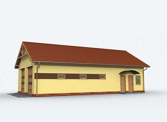 Projekt domu G162 garaż czterostanowiskowy z pomieszczeniami gospodarczymi