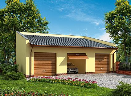 Projekt domu G215 garaż trzystanowiskowy