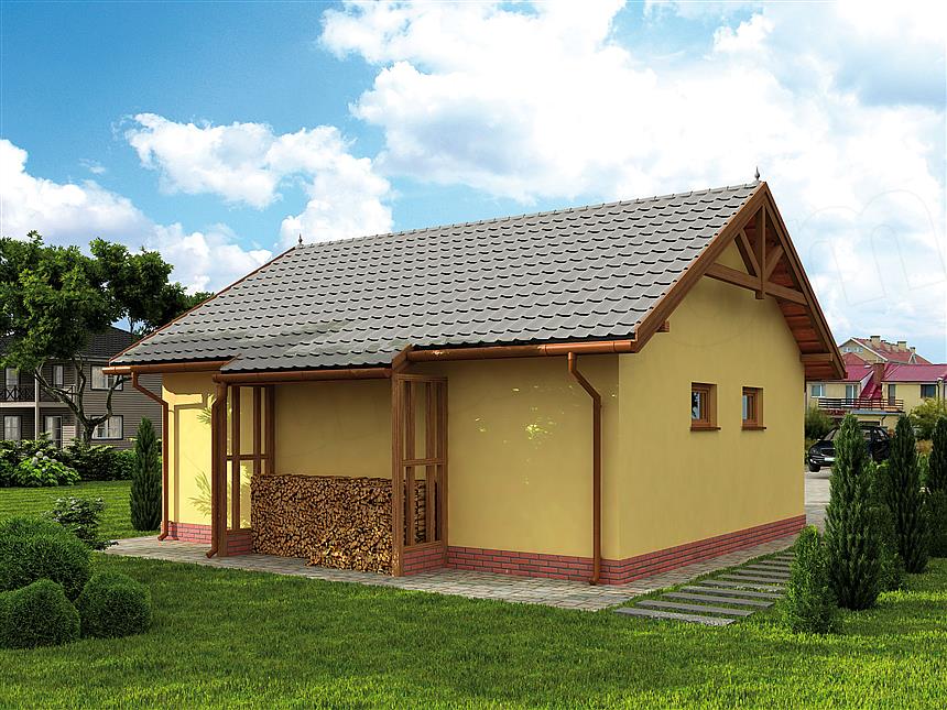 Projekt domu G68 garaż dwustanowiskowy