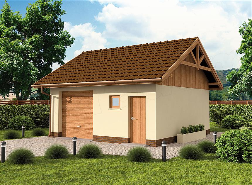Projekt domu G73 garaż jednostanowiskowy z pomieszczeniem gospodarczym