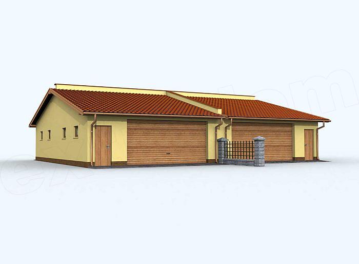 Projekt domu G91 garaż ośmiostanowiskowy