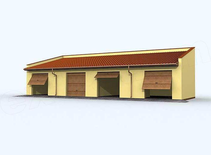 Projekt domu G92 garaż czterostanowiskowy
