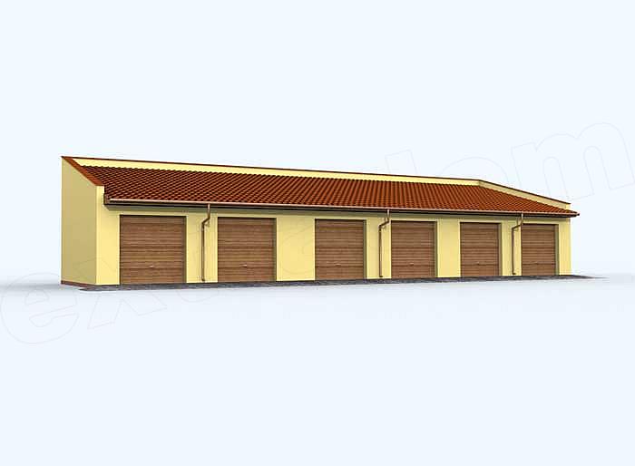 Projekt domu G95 garaż sześciostanowiskowy