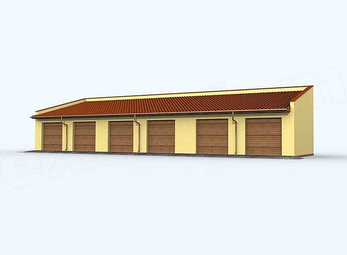 Projekt domu G95 garaż sześciostanowiskowy