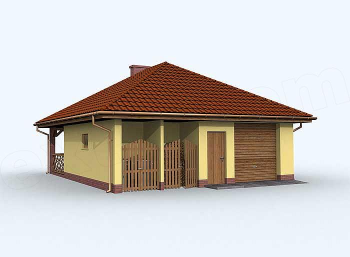 Projekt domu G122 garaż jednostanowiskowy z werandą