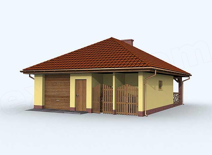 Projekt domu G122 garaż jednostanowiskowy z werandą