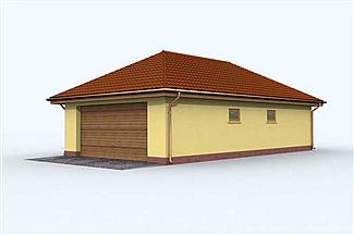 Projekt domu G124 garaż dwustanowiskowy z pomieszczeniem gospodarczym
