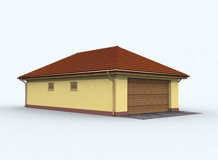 Projekt domu G124 garaż trzystanowiskowy z pomieszczeniem gospodarczym