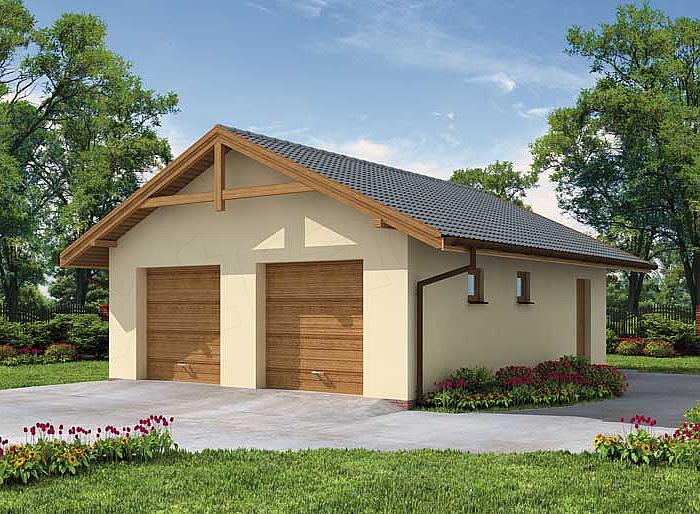 Projekt domu G1a garaż dwustanowiskowy z pomieszczeniem gospodarczym