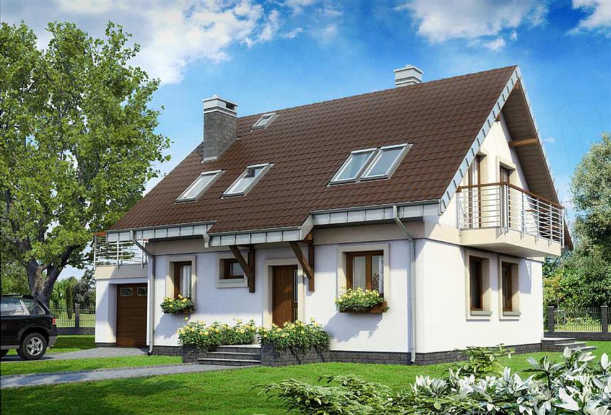 Projekt domu Figa-2 Eko - murowana – beton komórkowy