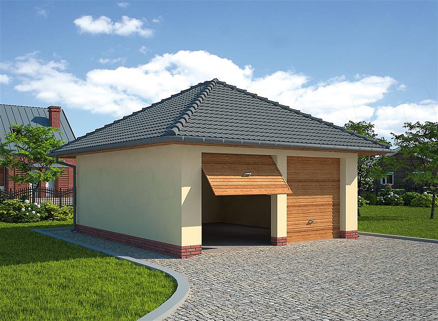 Projekt domu G32 garaż dwustanowiskowy