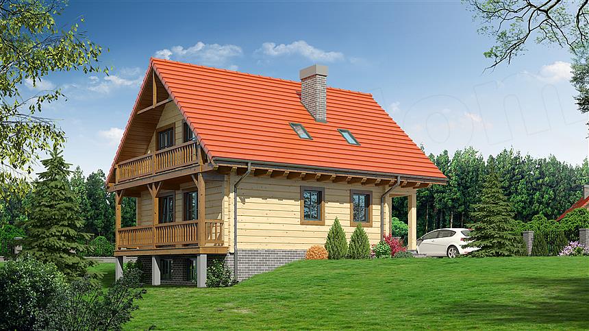 Projekt domu Bartne drewniane