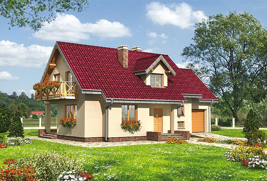Projekt domu Prymulka Bona - murowana – beton komórkowy
