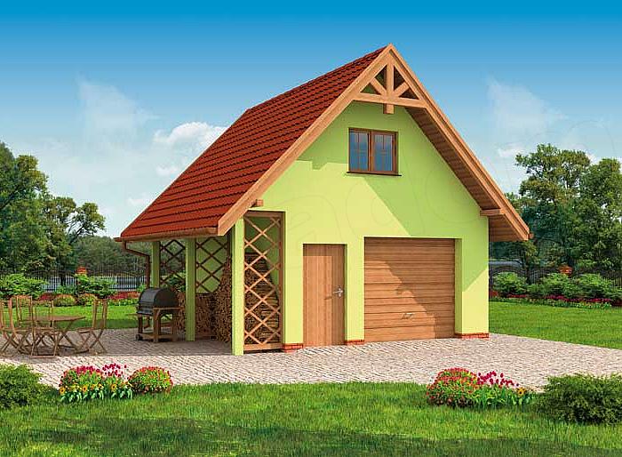 Projekt domu G245 budynek gospodarczy