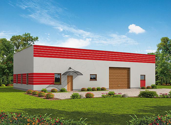 Projekt domu G238 garażu / magazyn z pomieszczeniami gospodarczymi