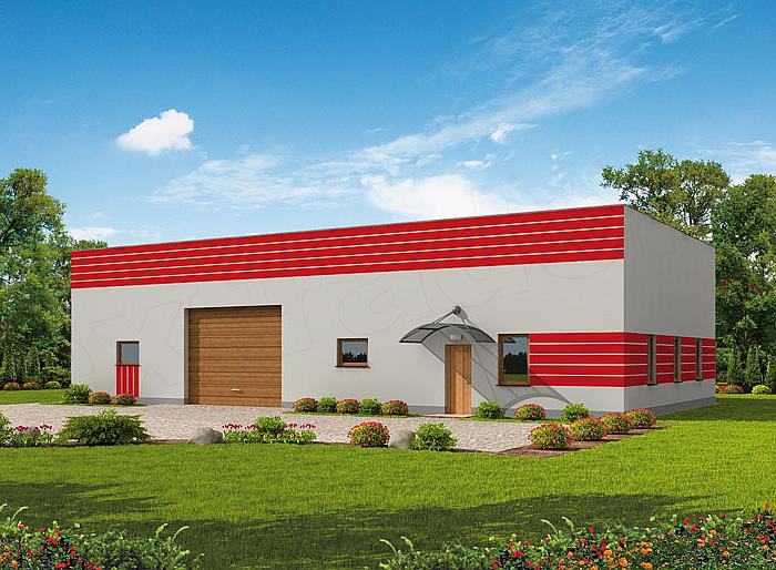 Projekt domu G238 garażu / magazyn z pomieszczeniami gospodarczymi