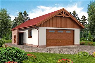 Projekt domu G273 garaż dwustanowiskowy z pomieszczeniem gospodarczym