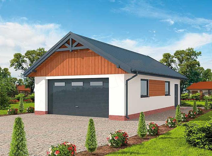 Projekt domu G272 garaż dwustanowiskowy z pomieszczeniem gospodarczym