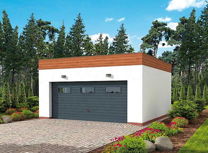 Projekt domu G309 garaż dwustanowiskowy