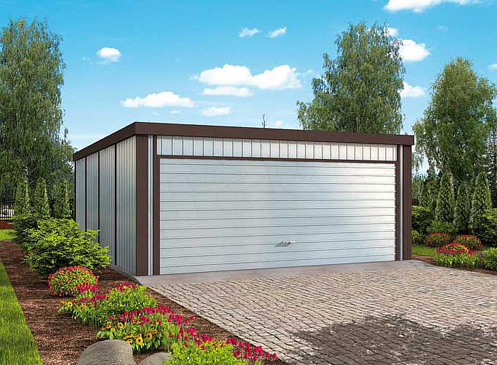 Projekt domu GB17 garaż blaszany dwustanowiskowy