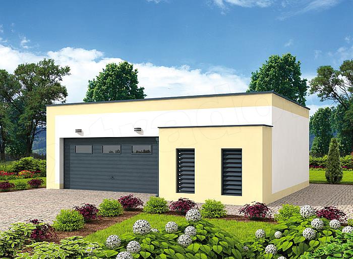 Projekt domu G316 garaż dwustanowiskowy z pomieszczeniem gospodarczym