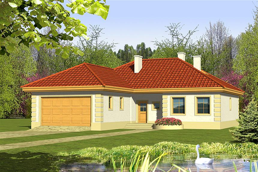 Projekt domu Jagoda z garażem 2-st. [A]
