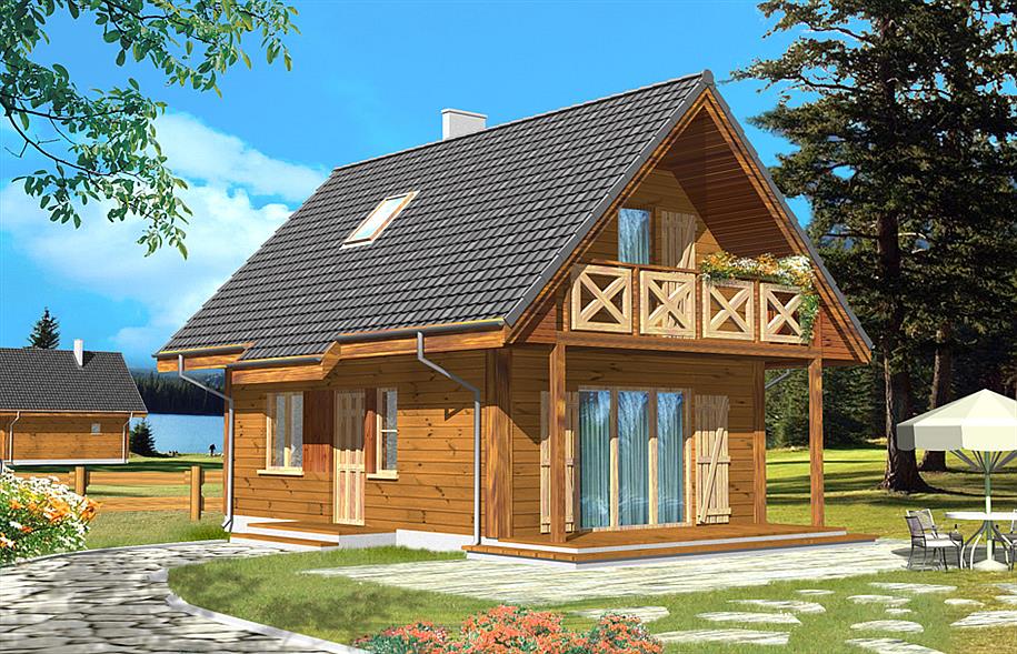 Drewniany Domek Letniskowy Projekt Q House pl Domow Aranżacje