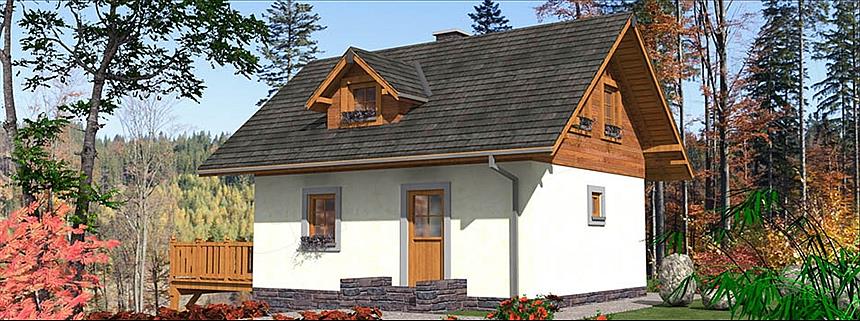 Projekt domu L-87 Dom modrzewiowa szkieletowy