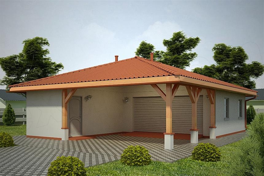 Projekt domu G66 - Budynek garażowo - gospodarczy