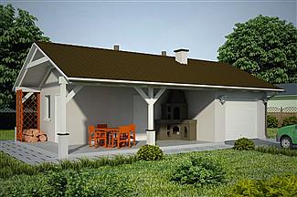 Projekt domu G68 - Budynek garażowo - gospodarczy