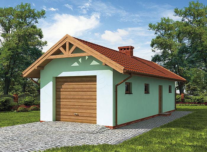 Projekt domu G1m bis garaż jednostanowiskowy z pomieszczeniem gospodarczym