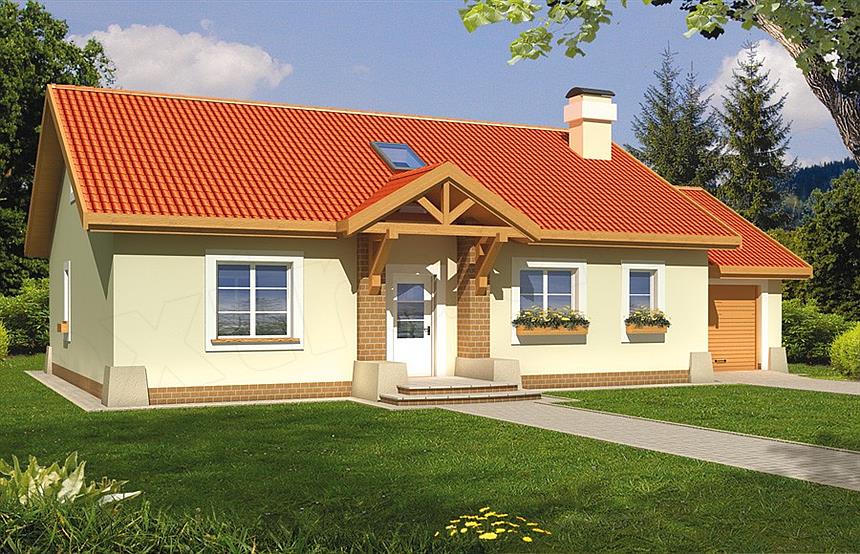 Projekt domu Azalia C z pojedynczym garażem