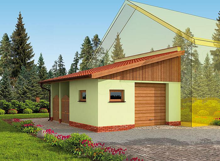 Projekt domu GP11 garaż dostawiany jednostanowiskowy