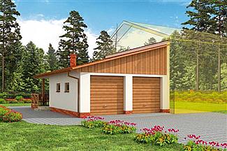 Projekt domu GP12 garaż dostawiany dwustanowiskowy z werandą