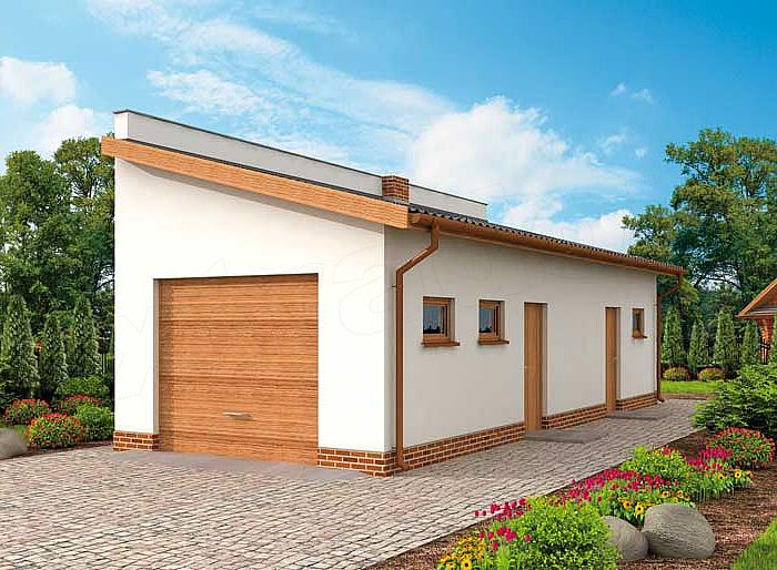 Projekt domu G1m bis 2 garaż jednostanowiskowy