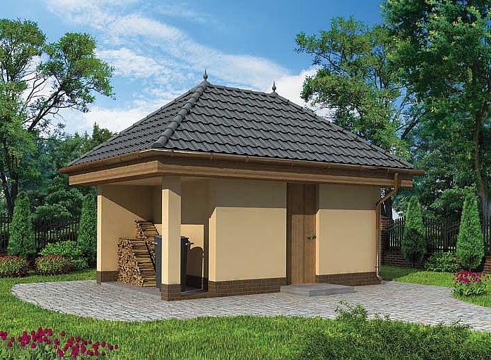 Projekt domu G181 budynek gospodarczy